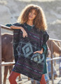 Ethnic Patterned Women's Poncho in Purple