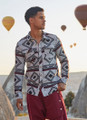 Retro Pattern Men's Boho Winter Shirt