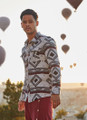 Retro Pattern Men's Boho Winter Shirt
