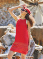 Halter Neck Red Black Summer Dress