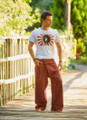 Summer Fisherman Pants for Men Brown