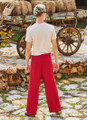 Summer Fisherman Pants for Men Red