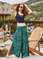 Green Printed Hippie Tie Pants