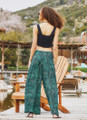 Green Printed Hippie Tie Pants