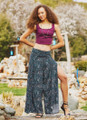 Printed Petrol Blue Hippie Tie Pants
