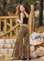 Elastic Waist Printed Yellow Boho Palazzo Pants