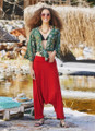 Boho Burnt Orange Drop Crotch Pants for Women