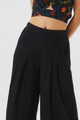 Wide Leg Pleated Women's Black Boho Pants