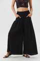 Wide Leg Pleated Women's Black Boho Pants