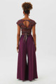 Wide Leg Pleated Women's Purple Boho Pants