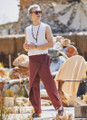 Brown Cotton Wrap Pants for Men