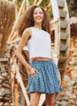 Printed Blue Cute Mini Skirt