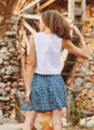 Printed Blue Cute Mini Skirt