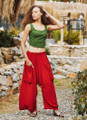 Loose Fit Harem Style Women's Orange Pants