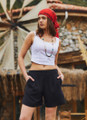 Boho Style Women's Black Summer Shorts