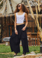 Loose Fit Harem Style Women's Black Pants