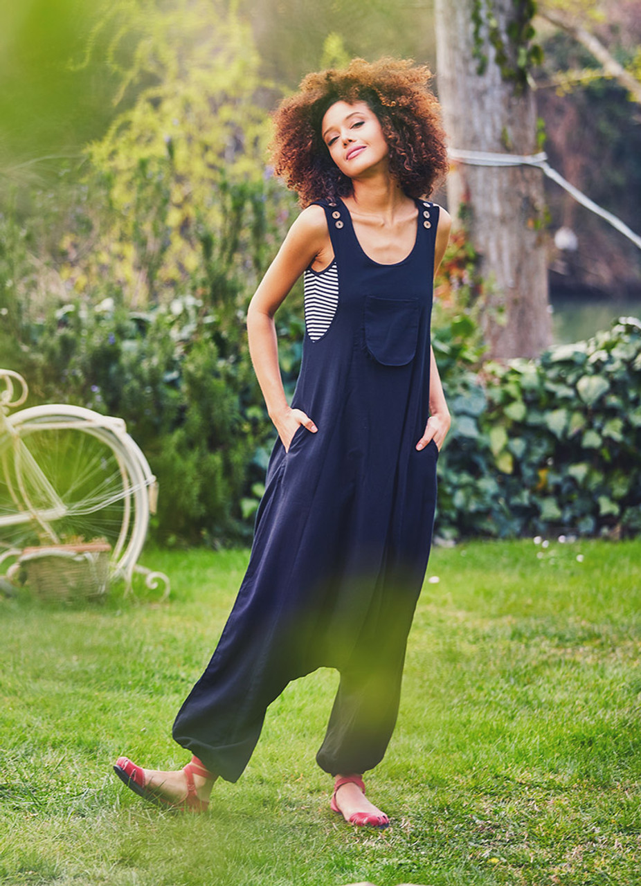 Black harem jumpsuit, extravagant Overalls Women, Black Jumpsuit / Black  minimalist romper / Black Romper/ goth jumpsuit / festival catsuit