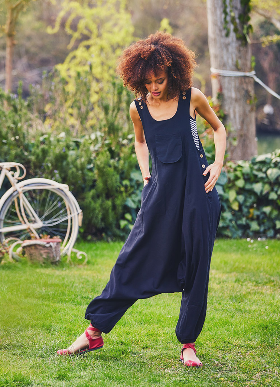 Black Yoga Knit Jumpsuit with Pockets - Yoga Clothing by Daughters of  Culture