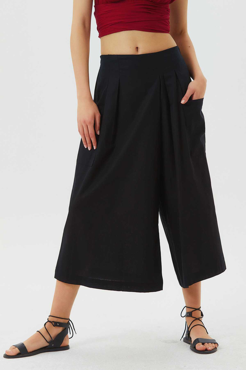 ✓ Boho Style High Waist Black Cotton Pants for Men  Sustanaible  Fashion【Wynwood Tribe】 – wynwoodtribe