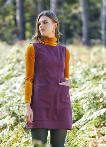 Purple Mini Cotton Gilet Dress