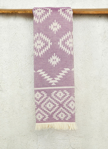 Rug Pattern Turkish Towel in Purple