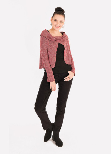 Black Stretch Corduroy Pants with Button and Zipper Closure