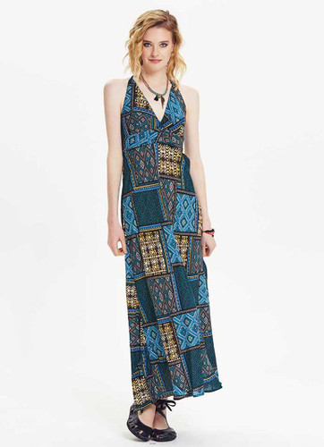Black Azure Tribal Maxi Dress