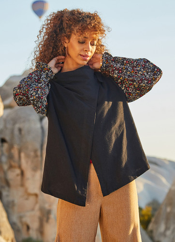 Boat Neck Sleeveless Cotton Vest Top Black