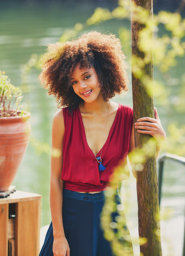 Sleeveless Maroon Wrap Crop Top