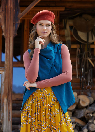 Boat Neck Vest Top Petrol Blue