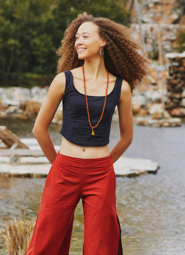 Scoop Neck Black Crop Top