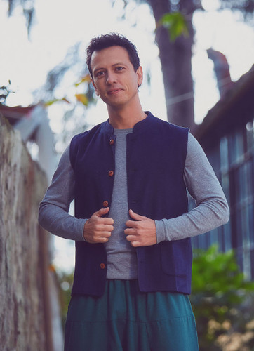 Men's Dark Blue Boho Vest