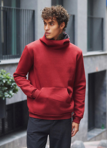Maroon Hoodie For Men with Kangaroo Pocket