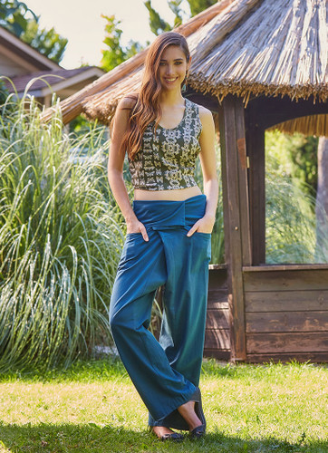Summer Fisherman Pants for Women in Blue