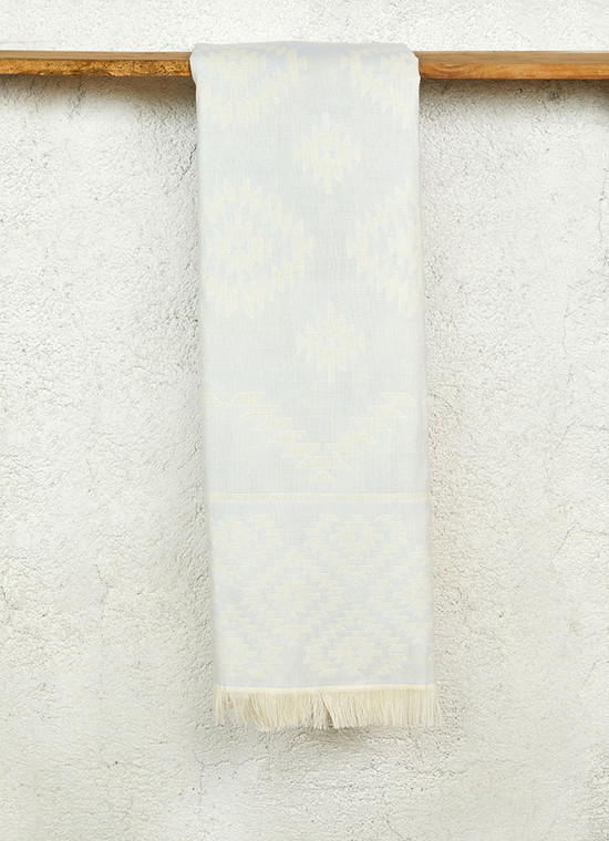 Rug Pattern Turkish Towel in Light Blue