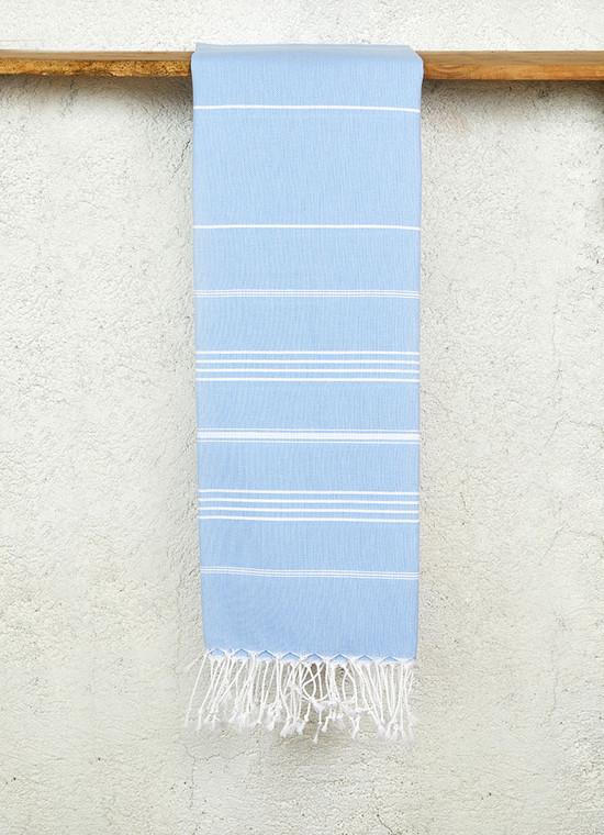 Classic Pattern Light Turkish Towel in Turquoise