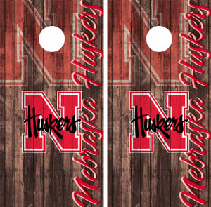 Natural Wood Grain Nebraska Cornhuskers Cornhole Wraps Skins Vinyls Decals Stickers Natural Wood Grain Nebraska Cornhuskers Cornhole Wraps Skins Vinyls Decals Stickers