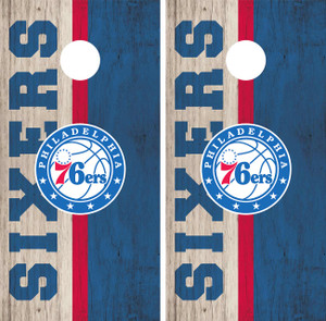 76er's  Cornhole Wraps Skins Vinyls Decals Stickers 76er's  Cornhole Wraps Skins Vinyls Decals Stickers
