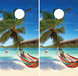 Beachy tropical cornhole wraps / stickers /decals / vinyls Beachy tropical cornhole wraps / stickers /decals / vinyls