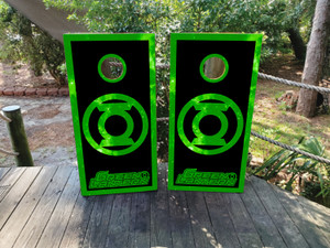 Green Lantern Cornhole Wraps / Skins - Design 2 Green Lantern Cornhole Wraps / Skins - Design 2