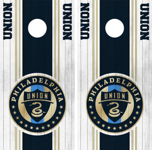 Philadelphia Union Cornhole Wraps / Skins - Design 2 Philadelphia Union Cornhole Wraps / Skins - Design 2
