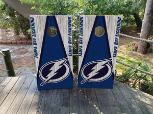 Tampa Bay Lightning logo on Cornhole Wrap / Skins / Decals / Stickers Tampa Bay Lightning logo on Cornhole Wrap / Skins / Decals / Stickers