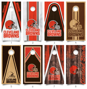 Natural wood, Brown and Orange Cleveland Browns Cornhole Wraps Skins Vinyls Decals Natural wood, Brown and Orange Cleveland Browns Cornhole Wraps Skins Vinyls Decals