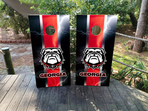 Ga, Georgia, Bulldogs, Bull dogs cornhole Wrap / Skins / Decals / Stickers
