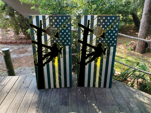 Lineman Cornhole Skins / Wraps / Decals Lineman Cornhole Skins / Wraps / Decals