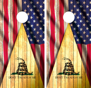 Don't Tread on Me Cornhole Wraps, Skins, Vinyl, Decals Don't Tread on Me Cornhole Wraps, Skins, Vinyl, Decals