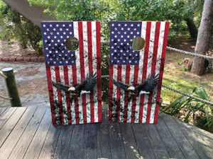 American Flag Eagle Cornhole Wraps / Skins American Flag Eagle Cornhole Wraps / Skins