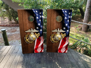 USA Flag Semper Fi / United States Marine Corps Cornhole Wraps / Skins USA Flag Semper Fi / United States Marine Corps Cornhole Wraps / Skins
