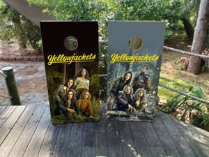 Yellow Jackets Cornhole Wraps / Skins Design 1 Yellow Jackets Cornhole Wraps / Skins Design 1