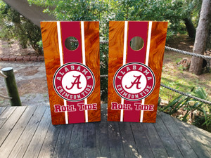 Alabama Crimson Tide Roll Tide Football Cornhole Wraps / Skins Design 22 Alabama Crimson Tide Roll Tide Football Cornhole Wraps / Skins Design 22
